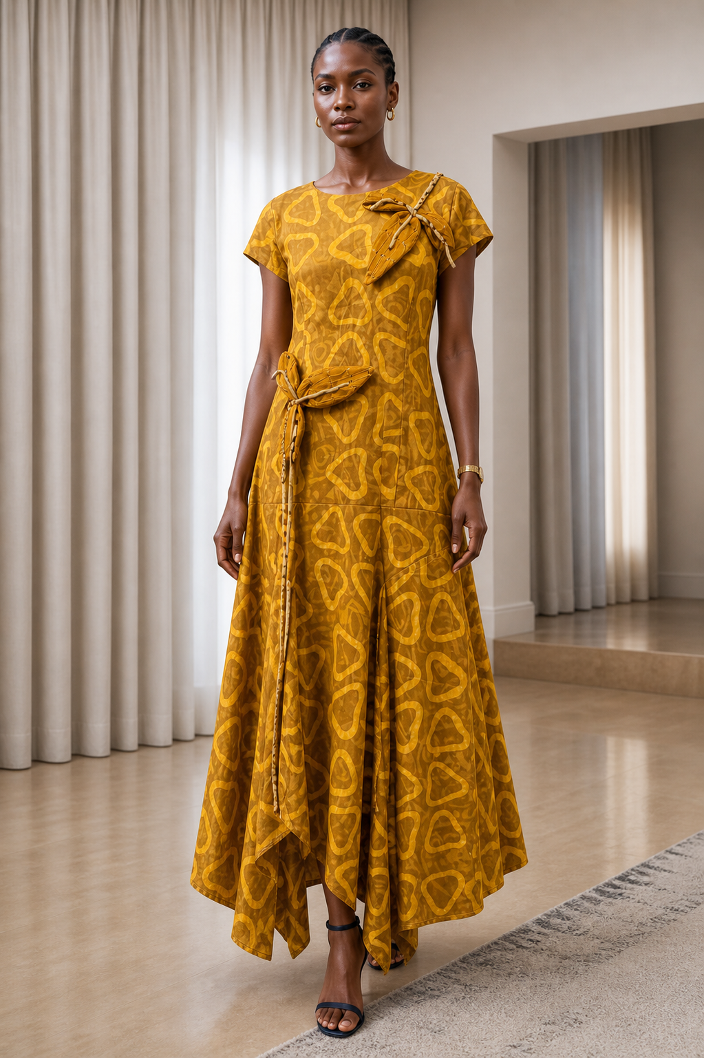 Simi dress (brown Adire)