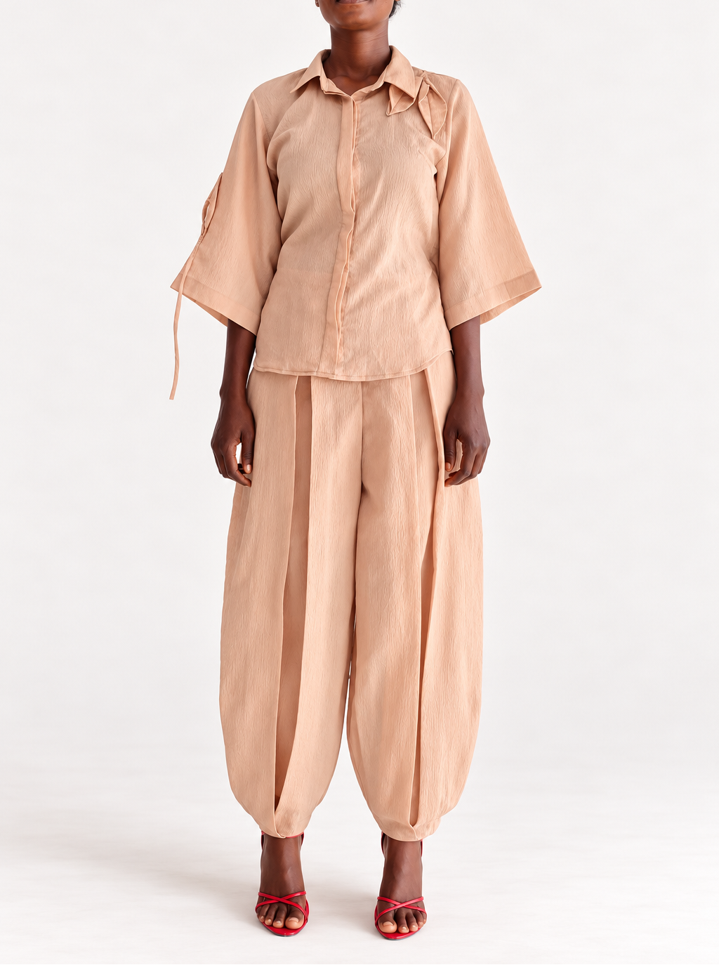 BUBBLE TROUSERS - TISSUE CREPE