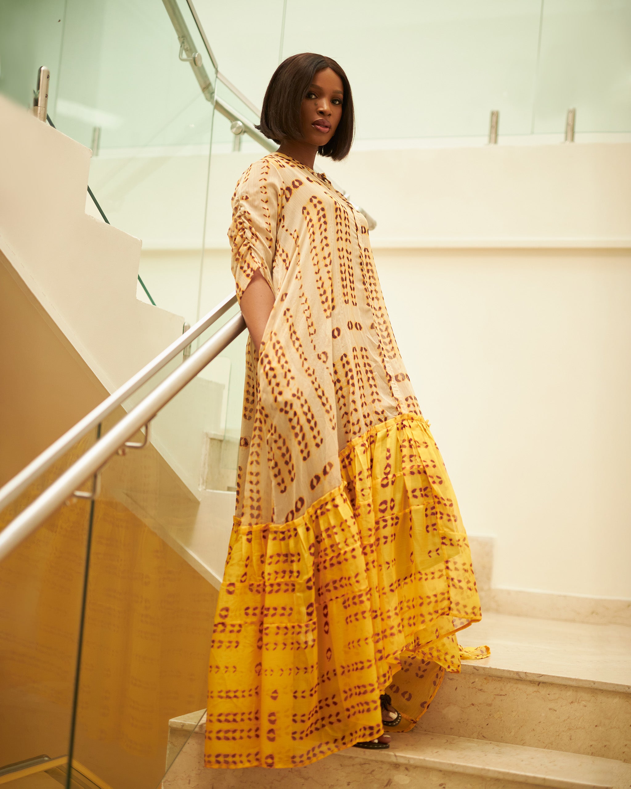 Ugo Dress/Kaftan - Yellow