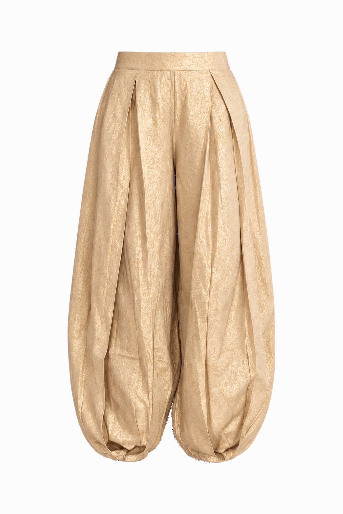 BUBBLE TROUSERS - GOLD LINEN