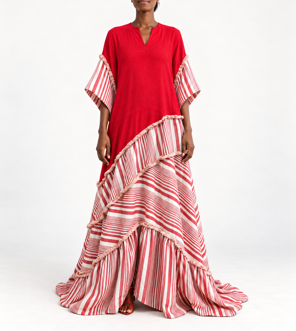 SEASON KAFTAN - RED LINEN
